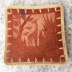 Indonesian Hand Carved Pottery Plate